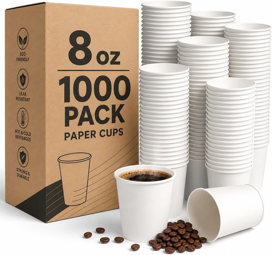 GreenWipe 8 oz paper cups, 1000 pack case